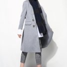 Small Italian Cashmere Double Bottom Coat in Grey