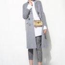 Medium Italian Cashmere Double Bottom Coat in Grey