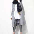 Large Italian Cashmere Double Bottom Coat in Grey