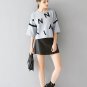 Letter Print Sweater in Grey