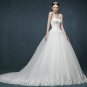 Medium Blue Moon Organza Fit and Flare Gown