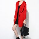 Small 100% Cashmere Hoodie Cardigan In Red