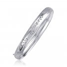 7" Classic Floral Cut Bangle in 14K White Gold (6.0mm)