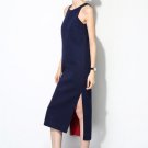Leather Stripe 100% Wool Dress - L
