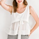 Designer Front Bow Sheer Top