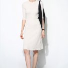 White Silk Knit Bodycon Knit Dress - S