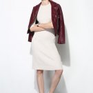 White Silk Knit Bodycon Knit Dress - M