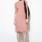 Red Silk Knit Bodycon Knit Dress - S