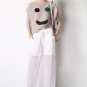 Smiley Face Pleated Material Top - Beige