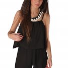 Black Strappy Playsuit - S