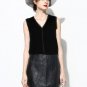 100% Lamb Skin Weave Pattern Leather Mini Skirt - S
