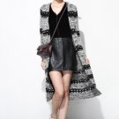100% Lamb Skin Weave Pattern Leather Mini Skirt - L