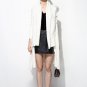 100% Lamb Skin Weave Pattern Leather Mini Skirt - L