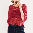 Red Pre-Fall Water Lace Top - S/M