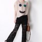 Smiley Face Pleated Material Top - Beige