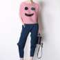 Smiley Face Pleated Material Top - Pink