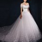 Off Shoulder Tulle Ball Gown with Lace-Up Back - XL