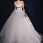 Off Shoulder Tulle Ball Gown with Lace-Up Back - XL