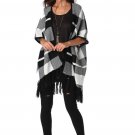 Check Fringe Detail Cape