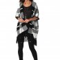 Check Fringe Detail Cape