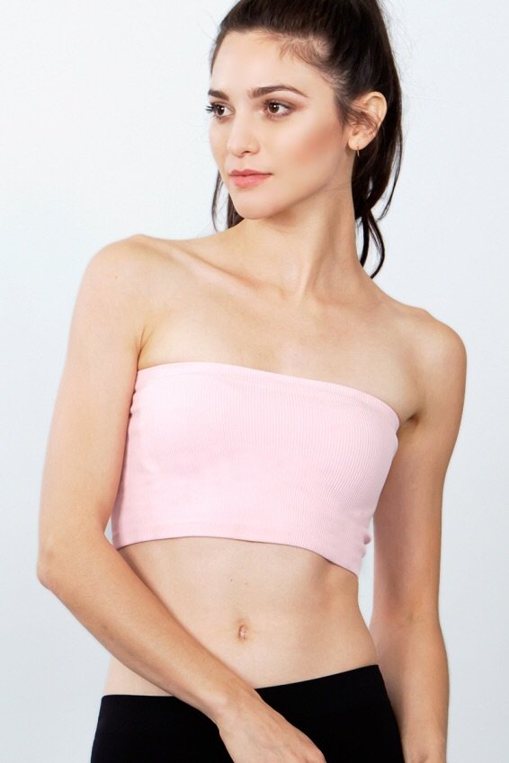 Rib Tube Top Baby Pink