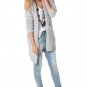 Gray Longline Cable Cardigan - M