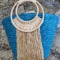 New Large Turquoise & Natural Beach Bag