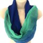 Womens Blue Green Ombre HandDyed Scarf