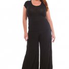 Plus Size Self-Branded Palazzo Pants - 1X / Black