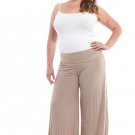Plus Size Self-Branded Palazzo Pants - 1X / Brown