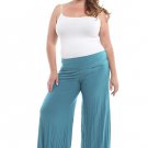 Plus Size Self-Branded Palazzo Pants - 1X / Jade