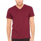 Men's Maroon Short Sleeve V-Neck Tee
