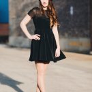 Classic Black Dress with Shear Detail (Milly Dress) - Size 8
