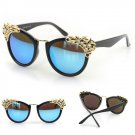 cat eye sunglasses Black Blue mirror lens