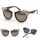 cat eye sunglasses Black Gold lens