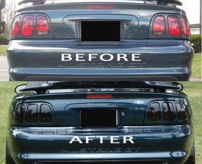 Mustang smoked tinted tail light covers vinyl 96 98