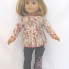 Doll Clothes AG 18" Jeans Peace Sign Top Flowered Made To Fit American Girl Doll