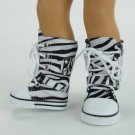 Doll Clothes AG 18" Sneakers High Top Zebra Made To Fit American Girl Dolls