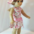 Doll Clothes AG 18" Dress Hat Pink Floral Made To Fit American Girl Dolls