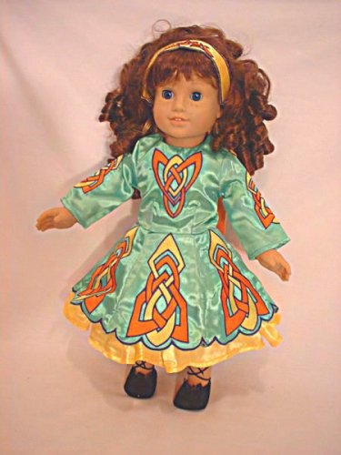 Doll Clothes AG 18" Irish Dance Dress 6-Pc Green Made To Fit American Girl Dolls