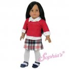 Doll Clothes AG 18" Skirt Red Sweater by Sophia Made To Fit American Girl Dolls