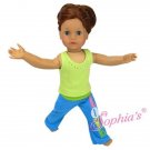Doll Clothes Fit AG 18" Pants Yoga Tank Lime Made To Fit American Girl 18" Dolls