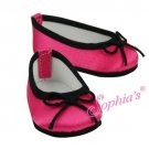 Doll Clothes AG 18" Shoes Satin Pink Black  Sophia Made For American Girl Dolls