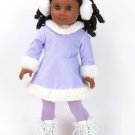 Doll Clothes Fit AG 18" Ice Skating Lavender Tights Made For American Girl Dolls