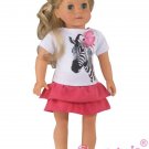 Doll Clothes AG 18" Skirt Zebra Silkscreen by Sophia Made For American Girl Doll