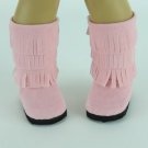 Doll Clothes AG 18" Boots Shoes Fringe Pink Made To Fit American Girl Dolls