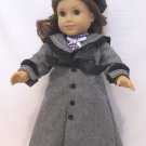 Doll Clothes AG 18" Dress Coat Hat Grey Wool Made To Fit American Girl Dolls
