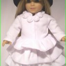 Doll Clothes AG 18" Dress White Fleece Hat Black Made For American Girl Dolls