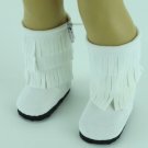 Doll Clothes AG 18" Boots Fringe Suede White Made To Fit American Girl Dolls
