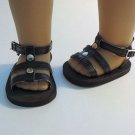 Doll Clothes AG 18" Sandals Shoes Black Studded Made To Fit American Girl Dolls